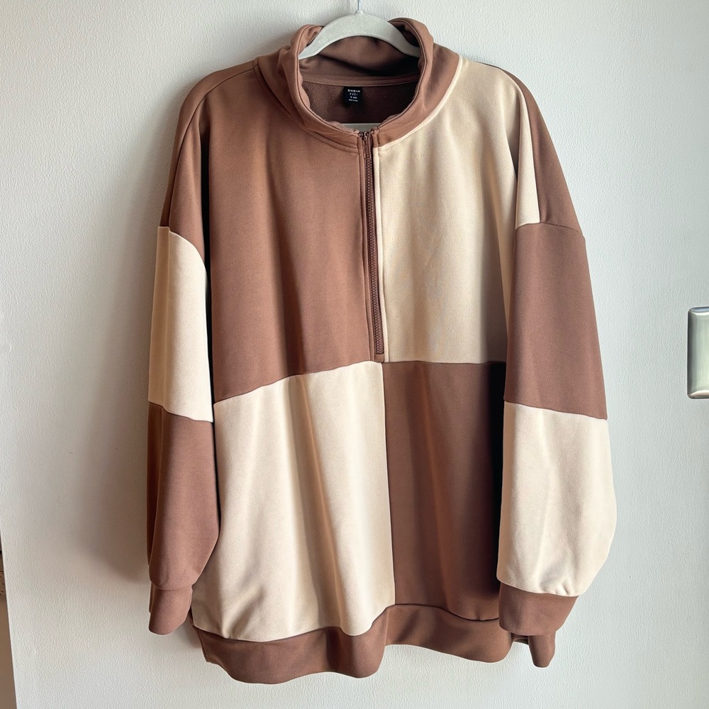 SHEIN size 24/26 zip neck colorblock sweatshirt